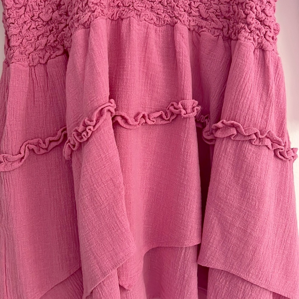 Free People What A Time Drop-Waist Mini Dress NWT Pink - Picture 13 of 16